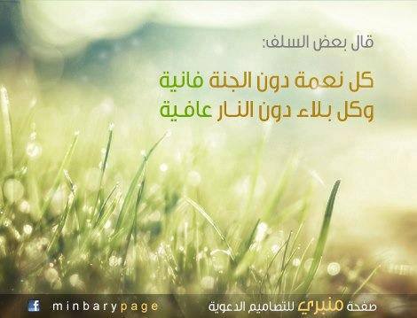حكم واقوال / كل نعمة دون الجنة فانية