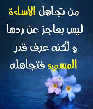 حكم واقوال / من تجاهل الإساءة ليس بعاجز