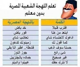تعلم اللهجة المصرية بدون معلم